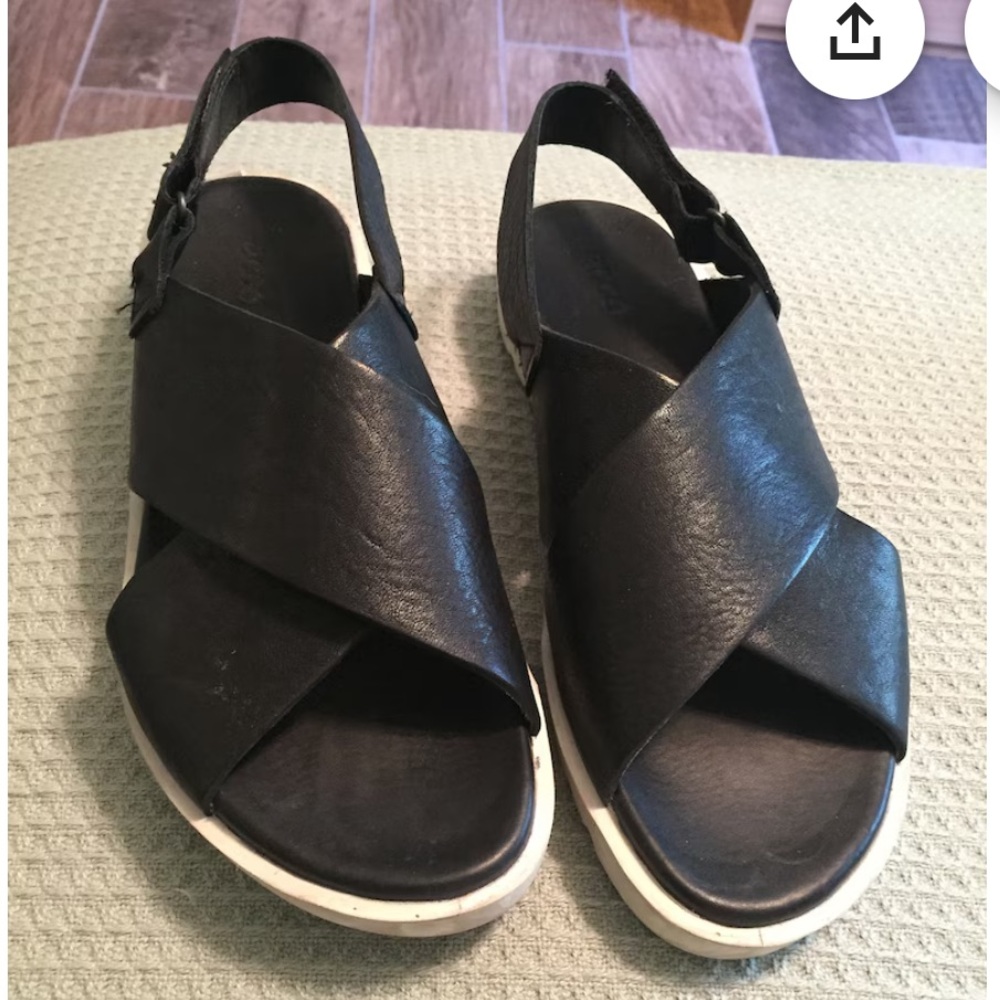 Black Leather ECCO Women's Freja Slide